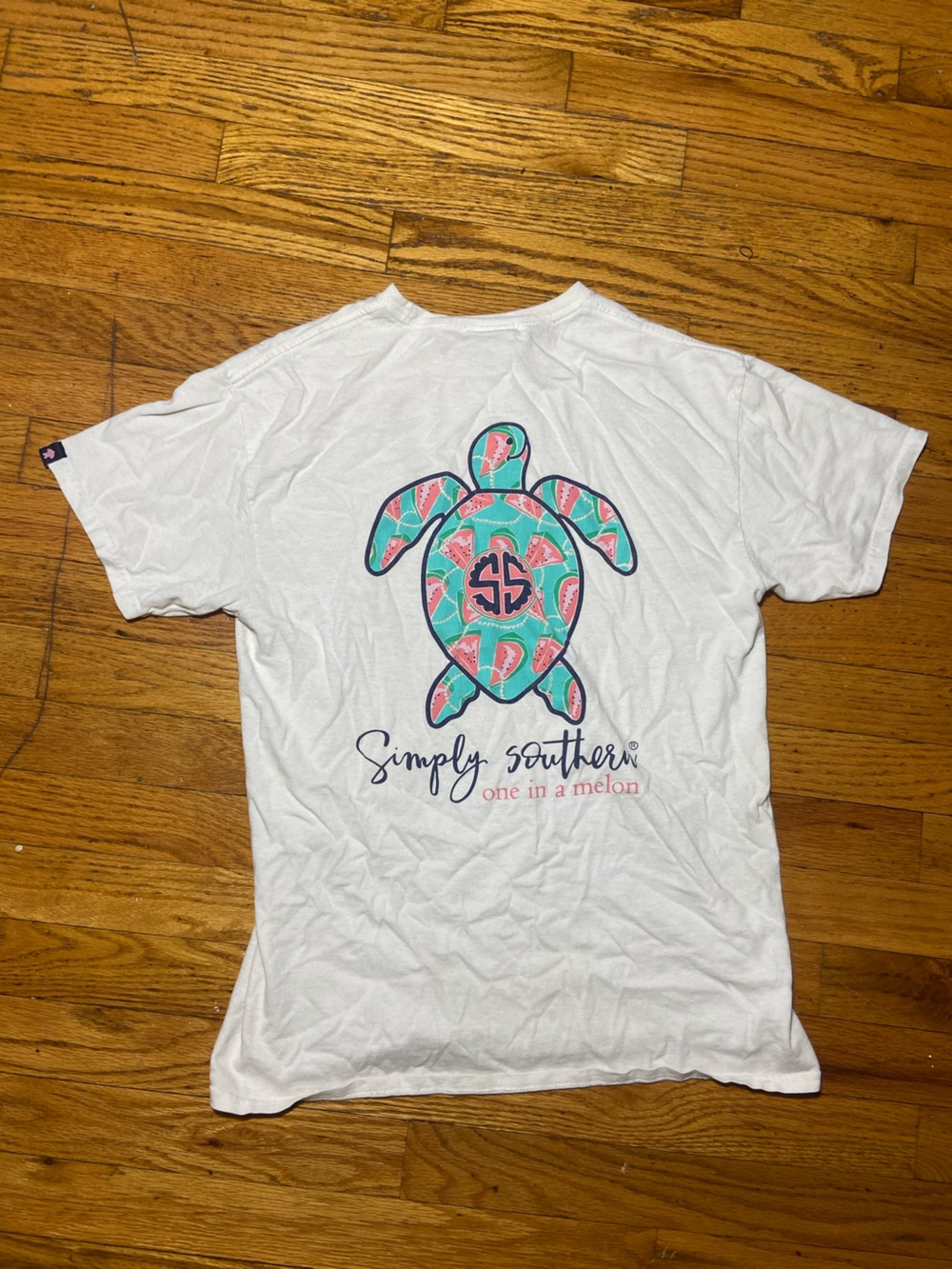 Simply Southern White Tee with Pink Chest Graphic - Picture 4 of 4